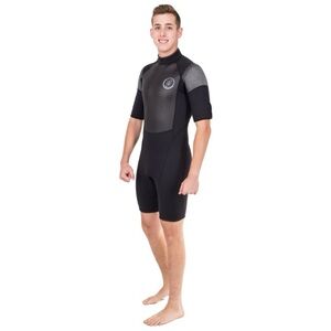 Navigator Shorty Wetsuit Men’s M Gray Surf Swim Beach Neoprene Nylon